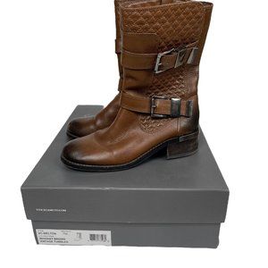 Vince Camuto Welton Women's Size 6.5 Whiskey Brown Mid Calf Boots Leather
